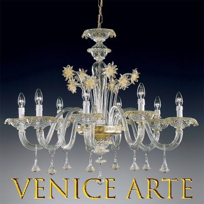 Orseolo Cristallo lampadario in vetro Murano – Bel Vetro Murano