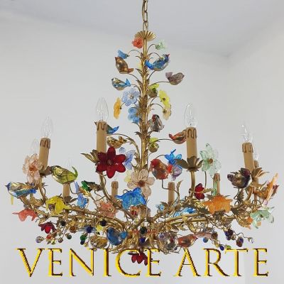 Sparrows - Murano glass chandelier