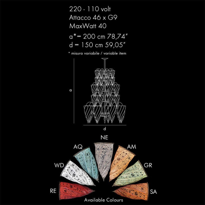 Agra - Lustre en verre de Murano