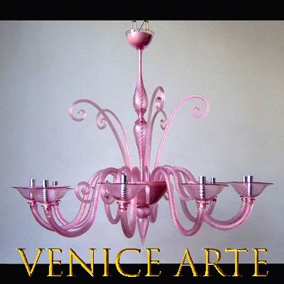 Panthère rose - Lustre en verre de Murano